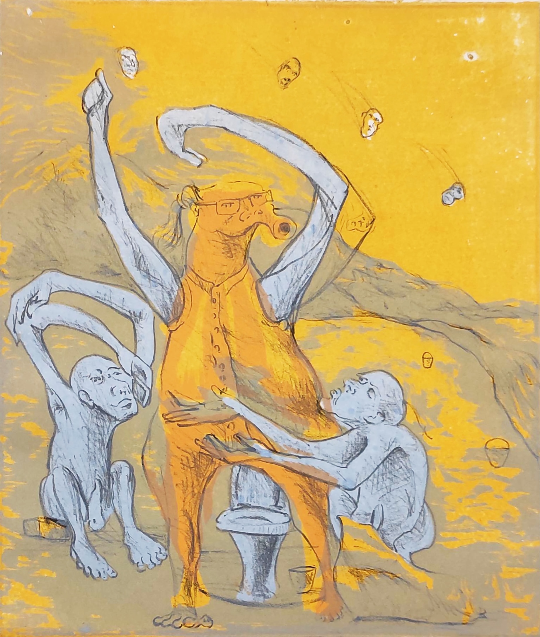 Rahul Ghosh, lithography, political satire